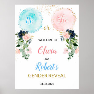 Póster Poster de bienvenida de los globos de género revel