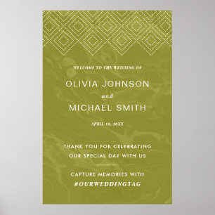 Póster Poster de bienvenida de mármol verde de Hues Chart