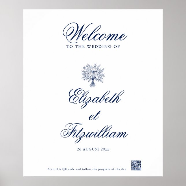 Póster Poster de bienvenida de Noche Esbozada minimalista (Frente)