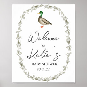 Póster Poster de bienvenida de pato, signo de bienvenida