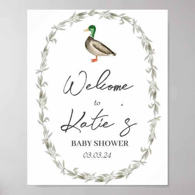 Póster Poster de bienvenida de pato, signo de bienvenida  (Frente)