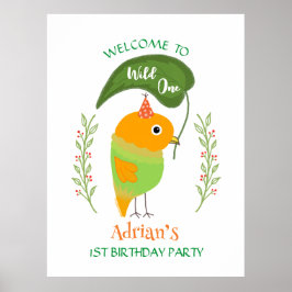 Póster Poster De Bienvenida De Primer Cumpleaños De Cute 