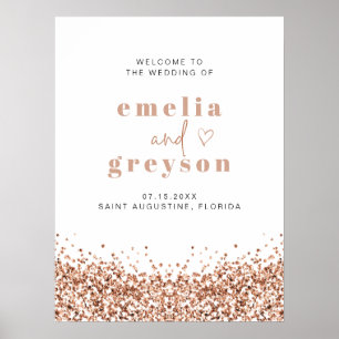 Póster POSTER de bienvenida de REGINA Rosa Gold Sequins B