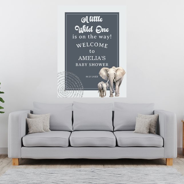 Póster Poster de bienvenida de Safari Elephant Baby Showe (Subido por el creador)