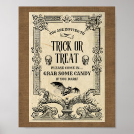 Póster Poster de bienvenida de Vintage Trick o Trek