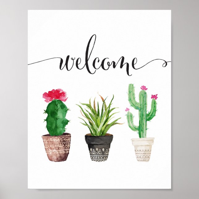 Póster Poster de bienvenida de Water Succulens (Frente)
