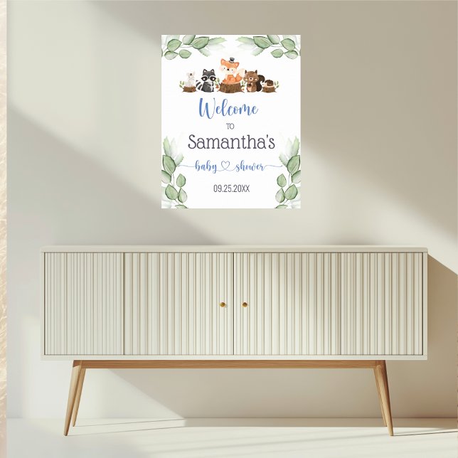 Póster Poster de bienvenida de Woodland Animal Baby Showe (Subido por el creador)