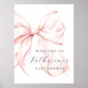 Póster Poster de bienvenida elegante de Baby Shower Bow r