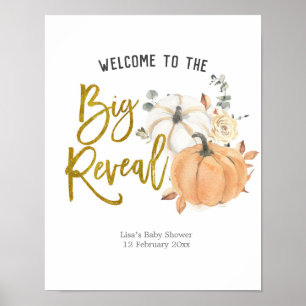 Póster Poster de bienvenida Floral White Pumpkin