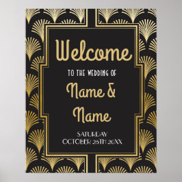 Póster Poster de bienvenida Gatsby Boda Art Deco Poster
