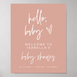 Póster POSTER de bienvenida MARLO Boho Rubor Pink Shower