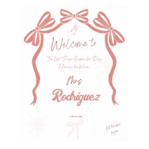Poster de bienvenida Pinky Bridal Shower