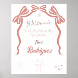 Póster Poster de bienvenida Pinky Bridal Shower