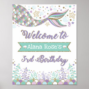 Póster Poster de Bienvenida Sirenita Tercer Fiesta de Pis
