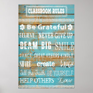 Póster Poster de bienvenida y Poster de reglas de clase