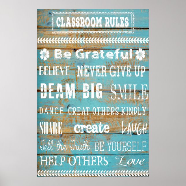 Póster Poster de bienvenida y Poster de reglas de clase (Frente)