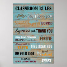 Poster de bienvenida y Poster de reglas de clase