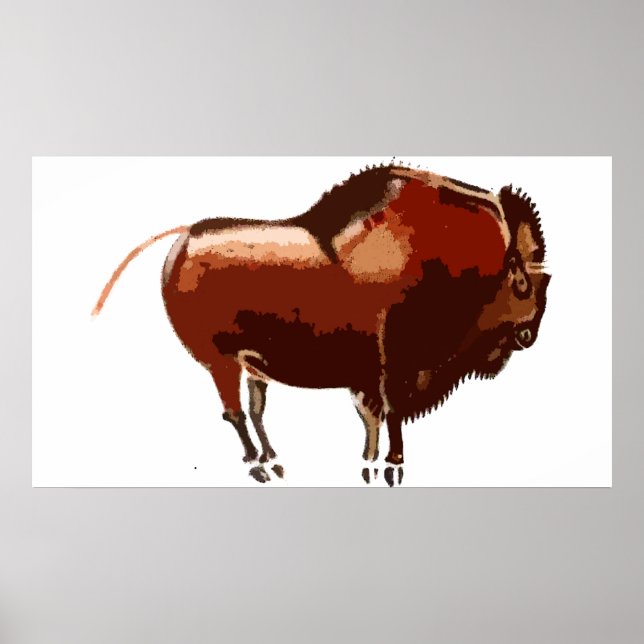 Póster Poster de Bison pintado (Frente)