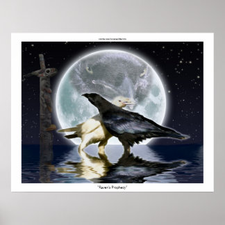 PÓSTER POSTER DE BLANCO Y NEGRO, TOTEM Y LUNA