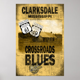 Póster Poster de Blues de Clarksdale Misissippi