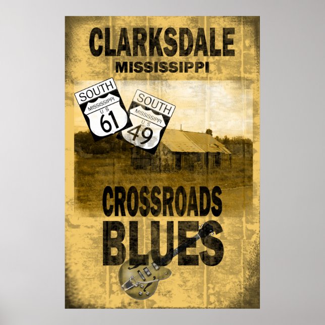 Póster Poster de Blues de Clarksdale Misissippi (Frente)