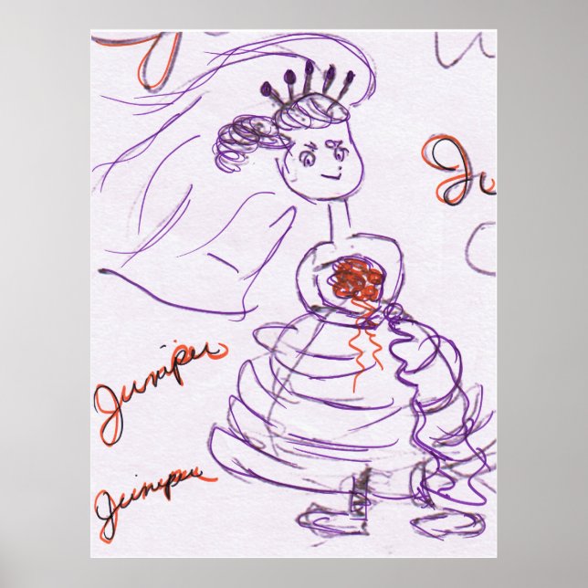 Póster Poster de boceto original de novia (Frente)