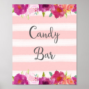 Póster Poster de Boda de barra de velas de flores