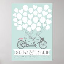 Poster de Boda de globo de bicicleta - ELIJA SU CO