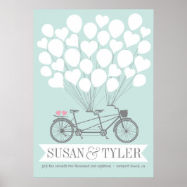 Póster Poster de Boda de globo de bicicleta - ELIJA SU CO