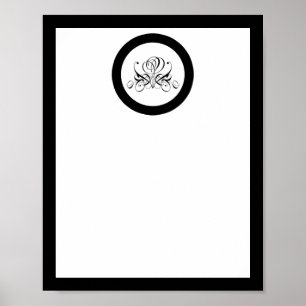 Póster Poster de Boda de Rosa negro caligrafía