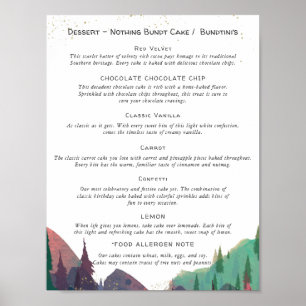 Póster Poster de Boda de Rótulo de la barra de postres