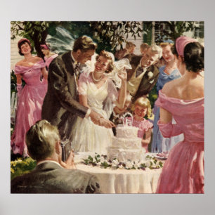 Póster Poster de bodas de época