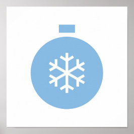 Póster Poster de bolas de Navidades azules