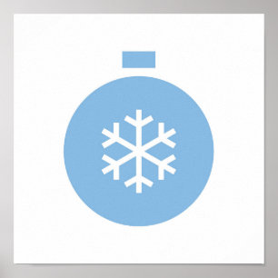 Póster Poster de bolas de Navidades azules