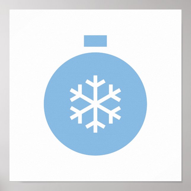 Póster Poster de bolas de Navidades azules (Frente)