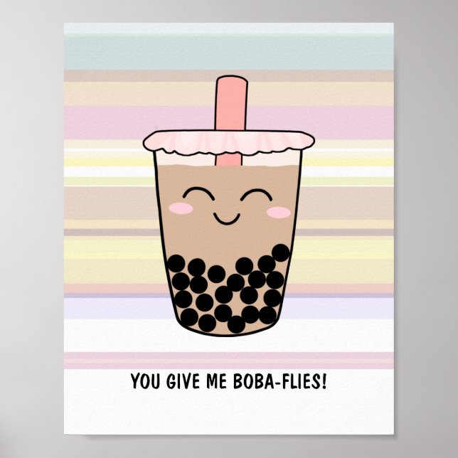 Póster Poster de bollo de té de leche de Boba (Frente)