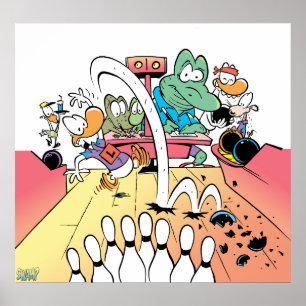 Póster Poster de bolos Swamp Ten Pin