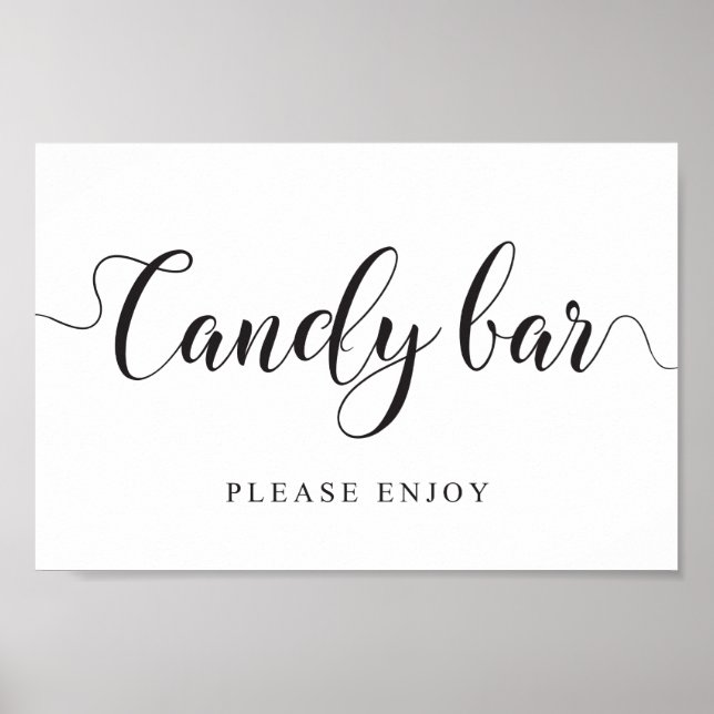 Póster Poster de bolsitas de Rótulo de Boda Candy Bar (Frente)