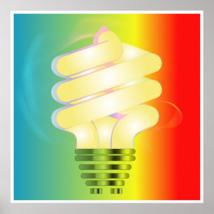 Póster Poster de bombillas de ahorro de energía