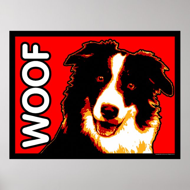 Póster Poster de borde de color WOOF (Frente)