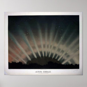 Póster Poster de Borealis de la aurora del vintage