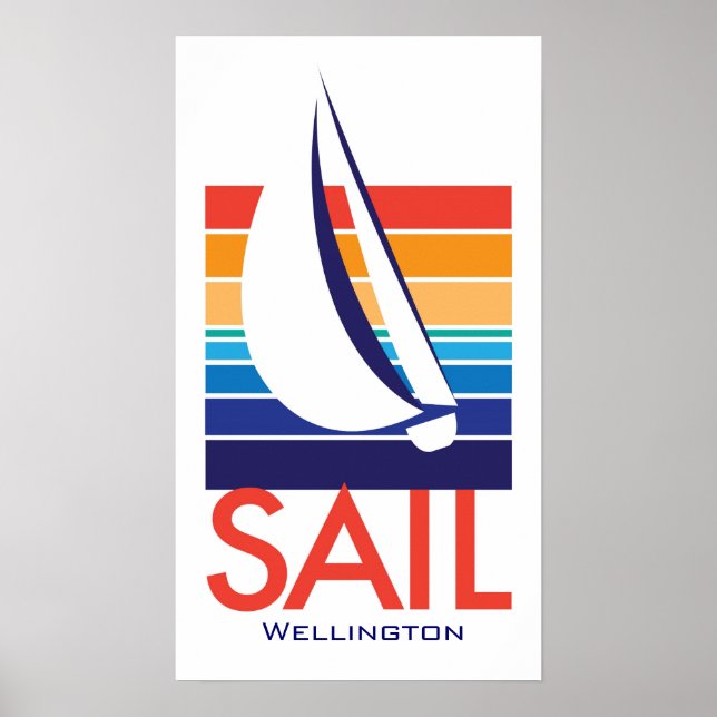Póster Poster de Bote Color Square_SAIL Wellington (Frente)