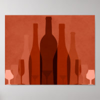 Poster de botellas de vino naranja modernas