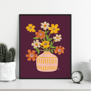 Póster Poster de Bouquet Mid Mod Cosmos Flowers