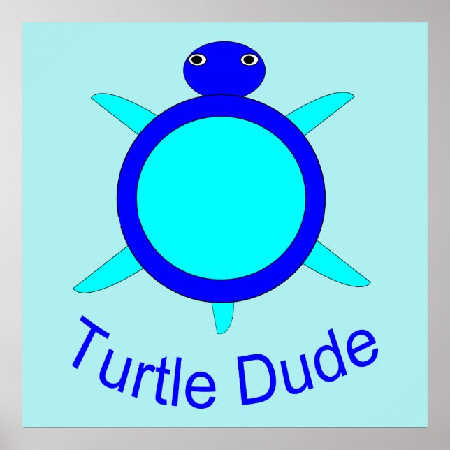 Póster Poster de Bright Blue Turtle Dude (Frente)