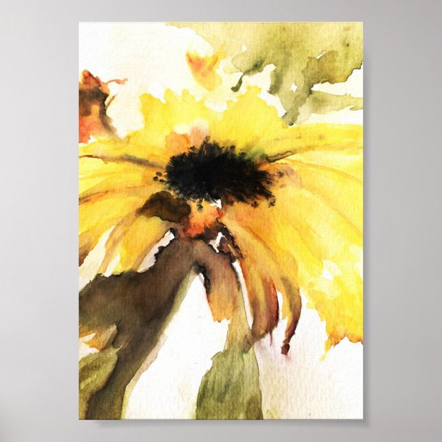 Póster Poster de brillo de lienzo premium de girasol (5x7 (Frente)