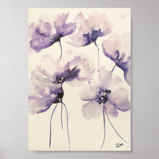 Póster Poster de brillo de lienzo Violet Flowers Premium  (Frente)