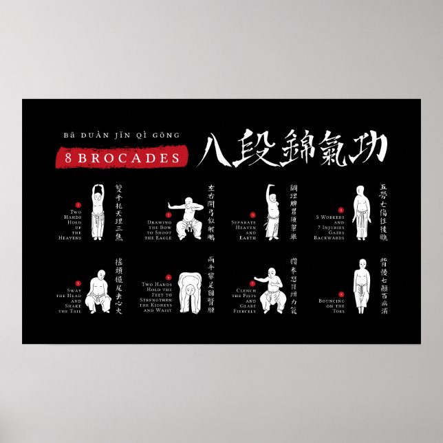Póster poster de Brocades Ba Duan Jin QiGong (Frente)