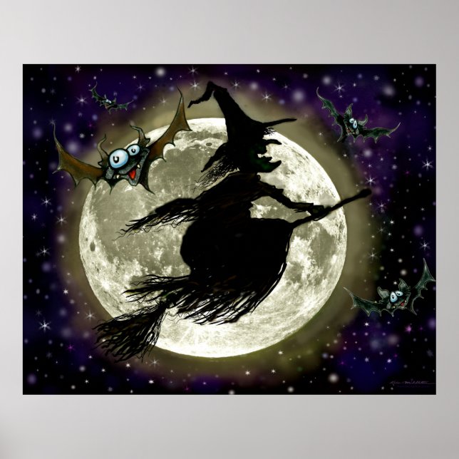 Póster Poster de Brujas y Luna Llena (Frente)