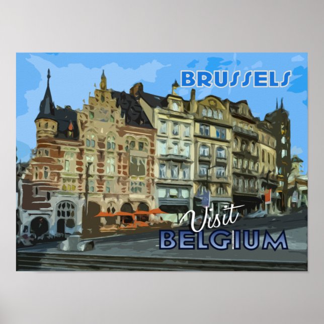 Póster Poster de Bruselas de serie Visita... (Frente)